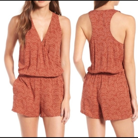 Hinge Romper Nordstrom Burnt Orange Henna Wrap - Picture 2 of 3
